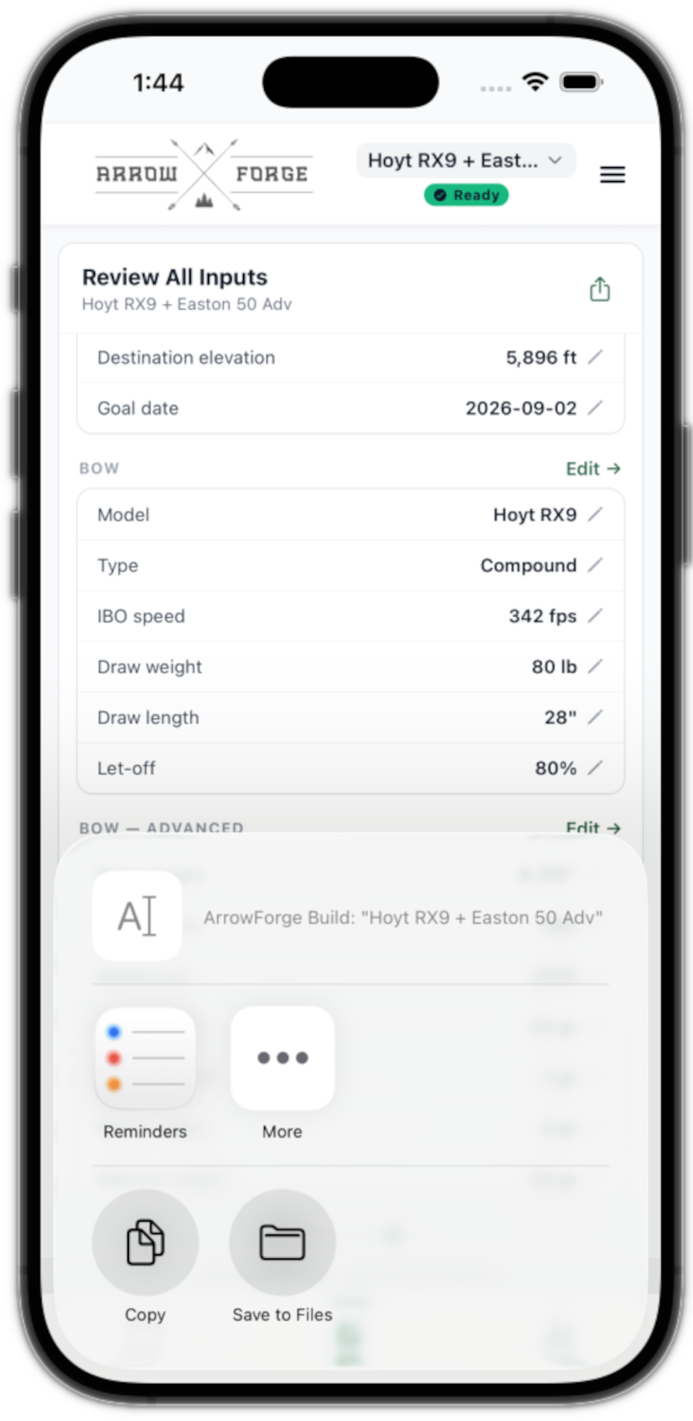 Review inputs and share screen